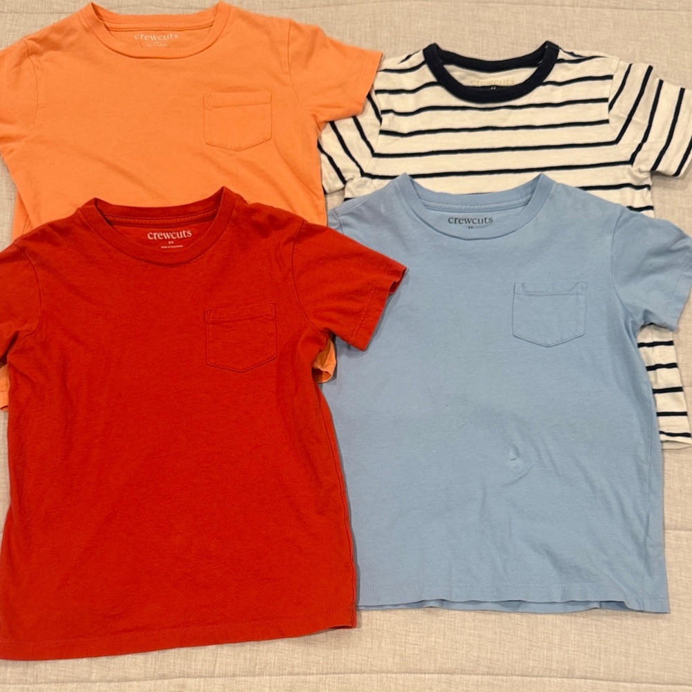 Crewcuts Kids' T-Shirt Collection - Orange, Red, Blue, and Striped
